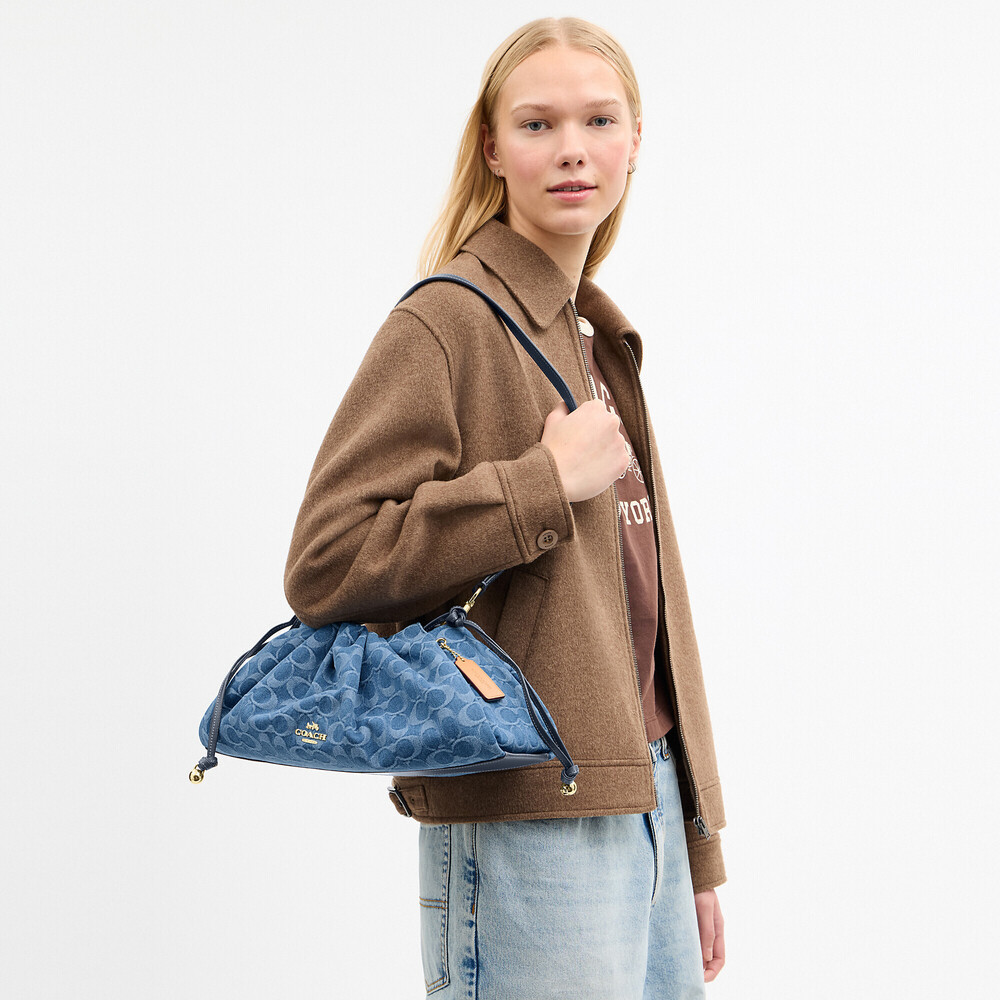 Coach Outlet Faye Large Shoulder Bag In Signature Denim